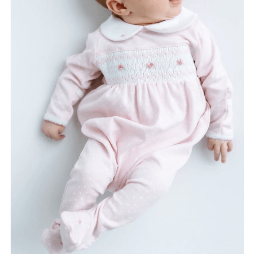 Magnolia Baby - Mia's Classics Coming Home Smocked Footie - Pink - Newborn