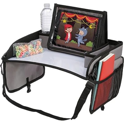 Lusso Gear Lap Tray for Toddler and kids, Table Tray for Travel, Car Seat, Airplane, Desk Essential Accessories and Road Trip Activities (Gray)