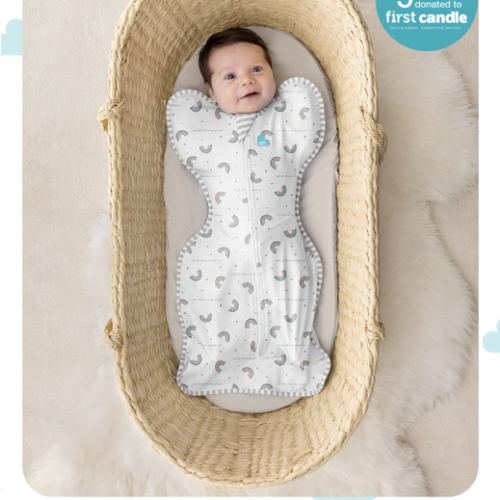 Swaddle Up™ 1.0 TOG Cotton White Rainbow Dream