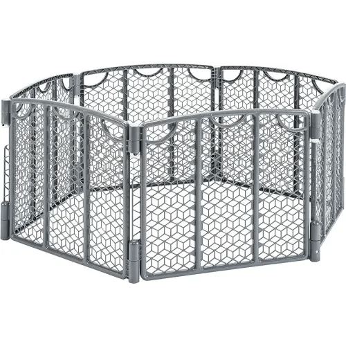 Evenflo Versatile Play Space Adjustable Play Area, 6-Panel (Cool Gray)