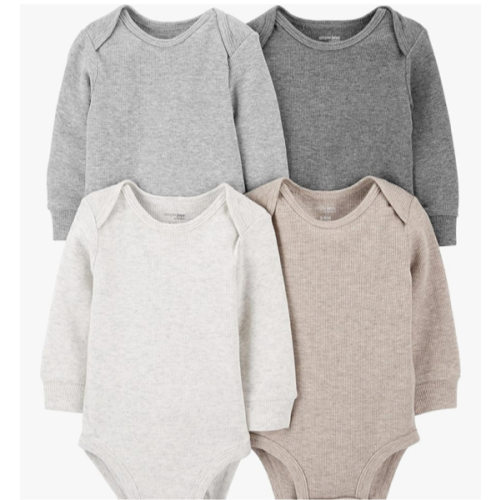 Simple Joys by Carter's Baby 4-pack Soft Thermal Long Sleeve Bodysuits