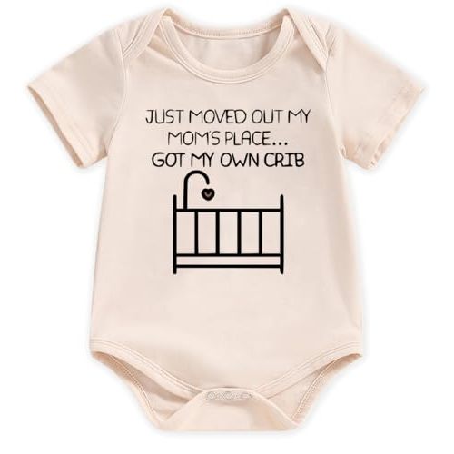 hrcfbk Newborn Infant Baby Boys Girls Bodysuit Short Sleeve Funny Letters Print Romper Reveal Pregnancy Announcement Clothes