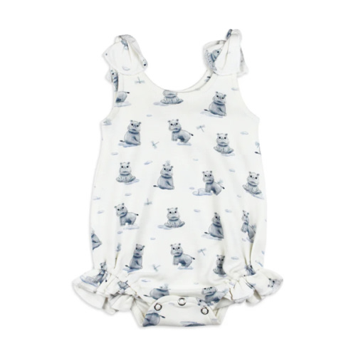 Baby Hippo | Organic Bowtie Shoulder Bodysuit – L'ovedbaby