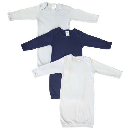 Bambini Layette Newborn Baby Boy 3 Piece Gown Set