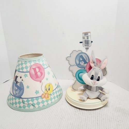 Baby Looney Tunes Bugs Bunny Vintage Nursery Lamp Prop 1997 TESTED W/ Shade READ