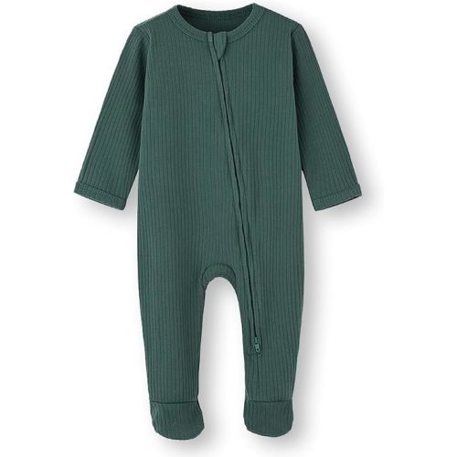 ACESTAR Baby Footies Pajamas, 2-Way Zipper Baby Sleepers with Mitten Cuffs - Long Sleeve Baby Zip Up Onesie for 0-12 Months