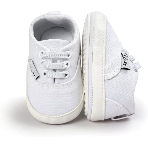 Unisex Baby Boys Girls Canvas Sneakers Soft Rubber Sole High-Top Ankle Infant Crib Shoes Toddler First Walkers