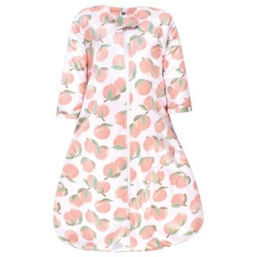 Hudson Baby Infant Girl Long Sleeve Plush Faux Fur Sleeping Bag, Wearable Blanket, Peach