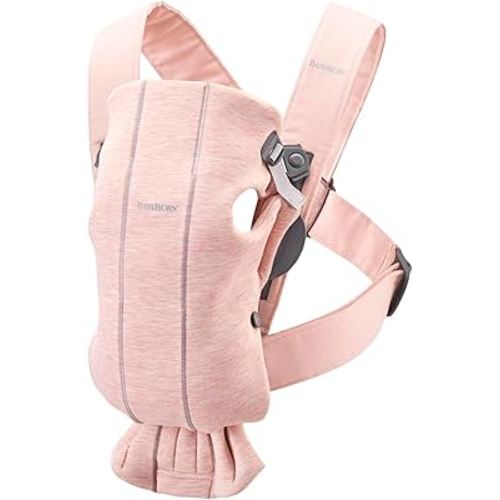 BabyBjörn Baby Carrier Mini, Light Pink, 3D Jersey | Infant Carrier (7-25 lbs), Ergonomic, Easy-to-Use