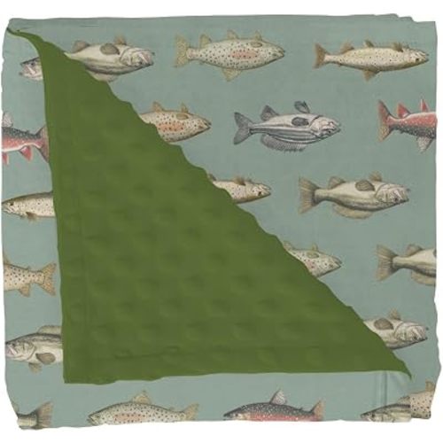 Lake Fishing Baby Blankets for Girl Boy Vintage Freshwater Fishes Soft Mink with Dotted Backing Double Layer Swaddle Blanket Lake Fishing Lover Gift Nursery Bed Blanket Infant Toddler Crib 30x40