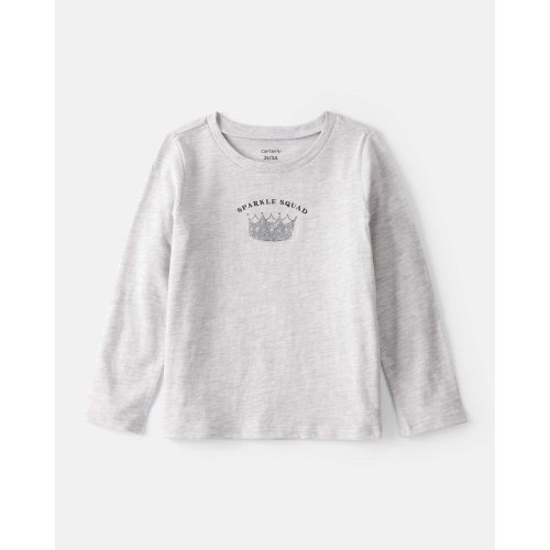 Toddler Girl Sparkle Squad Long-Sleeve Graphic Tee - Grey | Carter's