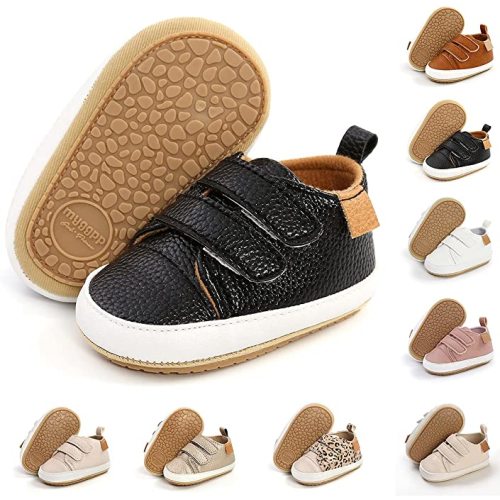 TAREYKA Infant Baby Boys Girls' Sneakers Soft Anti-Slip Soft Sole Newborn Toddler Baby First Walker Outdoor Shoes Crib Shoes - 0-6 Months Infant - A/Black