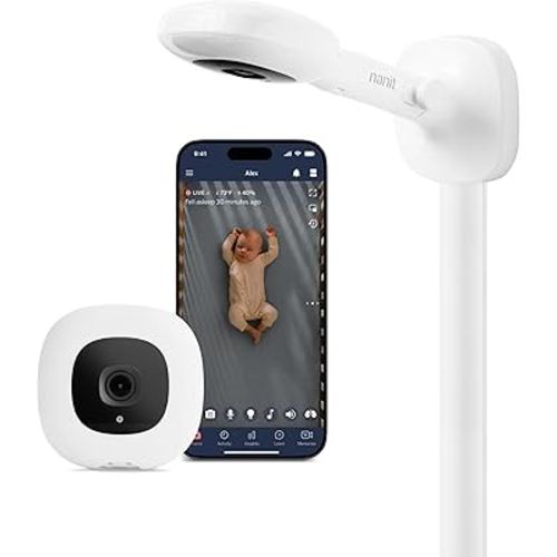 Nanit Pro Smart Baby Monitor - 1080p Wi-Fi Video Camera, 2-Way Audio, See Your Baby from Anywhere, Sound/Motion/Cry Notifications, Night Vision