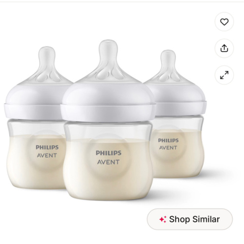 Philips Avent 4-oz. Natural Newborn Baby Bottle With Natural Response Nipple 3-Pack