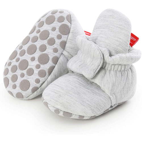 Baby Booties Newborn Boys Girls Fleece Boots Non Slip Grippers Stay On Slipper Socks Infant First Walker Winter Warm Crib Shoes