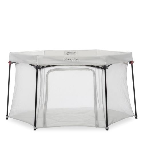 Dream On Me Onyx Playpen in Grey - Portable and Lightweight, Comfortable Padded Floor for Babies and Toddlers