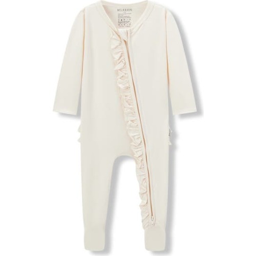 Luxe Solid Ruffle Footed Romper, 0-3M