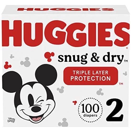 Huggies Snug & Dry Baby Diapers, Size 2 (12-18 lbs), 100 Ct