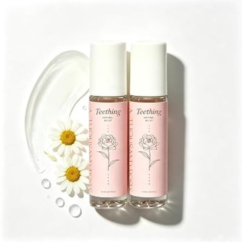 A Thousand Roses Teething Roller, Teething Roller All Natural, Travel and Daily Care, Suitable for Home (2pcs)