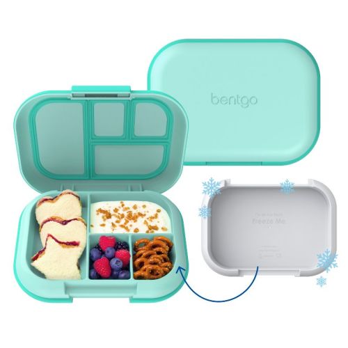 Bentgo Kids' Chill Lunch Box, Bento-Style Solution, 4 Compartments & Removable Ice Pack - Aqua