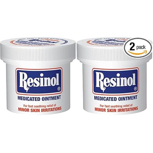 Resinol Medicated Ointment For Itch Relief And Protection Of Skin Rashes and Irritations,3 Ounce Jar,(Pack of 2)