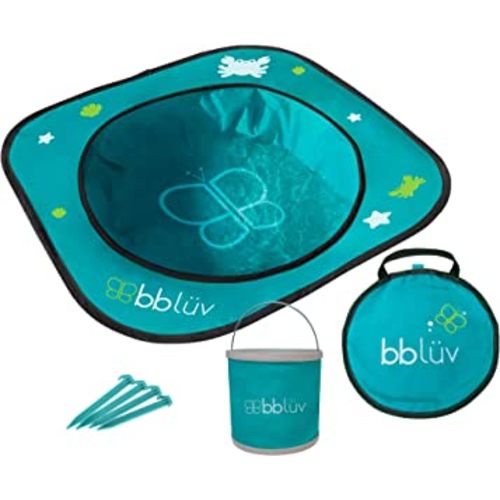 bblüv - Arenä - Pop Up Beach Pool for Infant at The Beach with Easy Clean Waterproof Material, Easy Fold Up for Travel + Collapsible Water Bucket Included