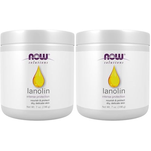 NOW Solutions,Pure Lanolin,Wind and Harsh Environment Skin Protectant,Thick Jelly,For Rough Dry Skin,7-Ounce,(Pack of 2)