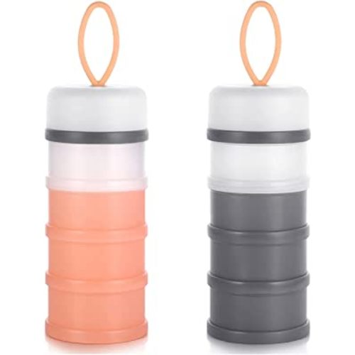 Accmor 2 Pack Baby Formula Dispenser On The Go, Stackable Formula Dispenser Formula Container to Go, Non-Spill Portable Milk Powder Kids Snack Storage Container, BPA Free