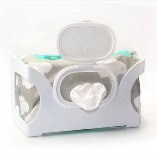 Gadjit Wet Wipes-Baby Wipes Wall Dispenser -White | Mounts on a Wall & Keeps Wipe Packet Within Easy Reach of Messes , Made in USA, 1 Count