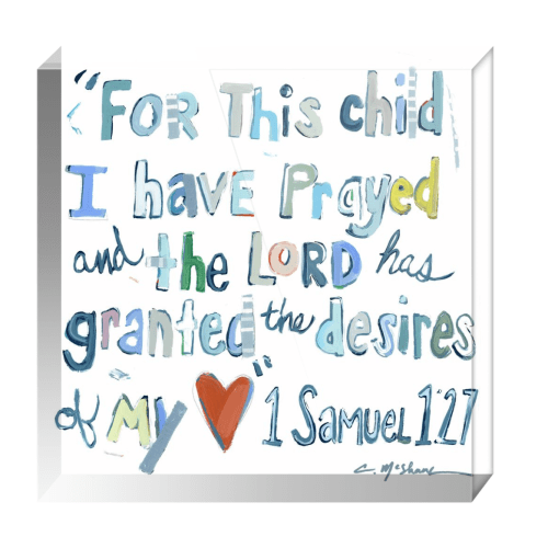 1 Samuel 1:27 Bible Verse Acrylic Tabletop Art