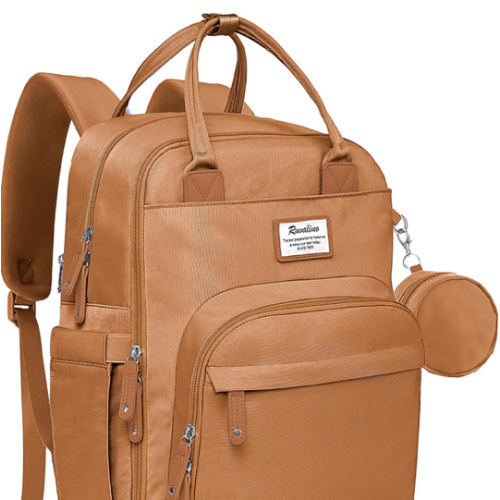 RUVALINO Baby Diaper Bag Backpack with Changing Pad, Waterproof, Dark Brown