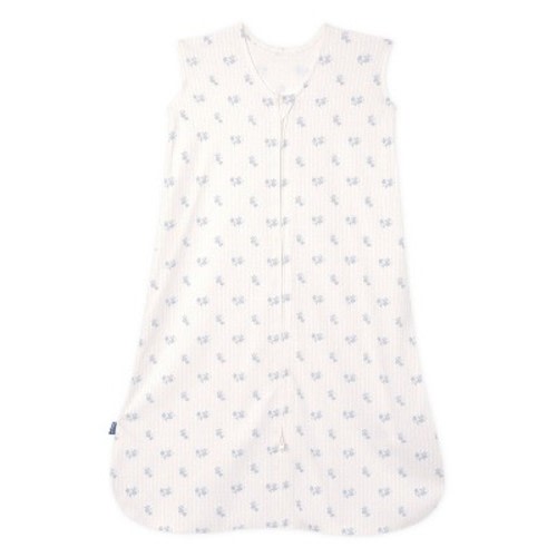 HALO 100% Cotton 0.5 TOG Sleepsack Wearable Blanket - Vintage Floral Striped - M: Sleeveless, Front Full Length Zipper, 0.5 TOG, Infant