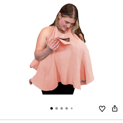 Muslin Nursing Cover for Baby Breastfeeding –Peekaboo Window -100% Breathable Cotton Privacy Nursing Shawl - Multiuse Apron for Moms