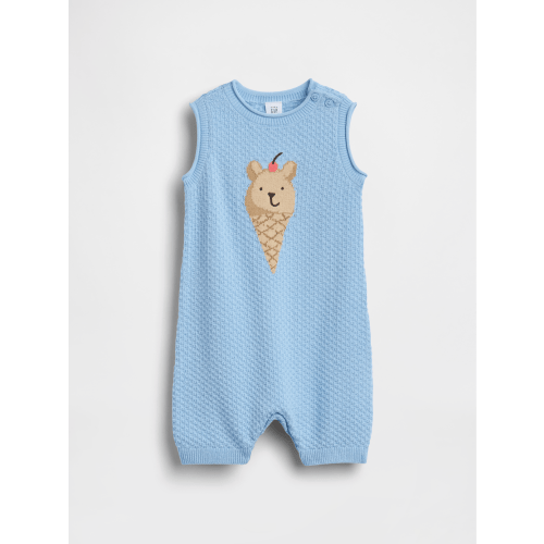 Baby Ice Cream Bear Crochet Shorty One-Piece
