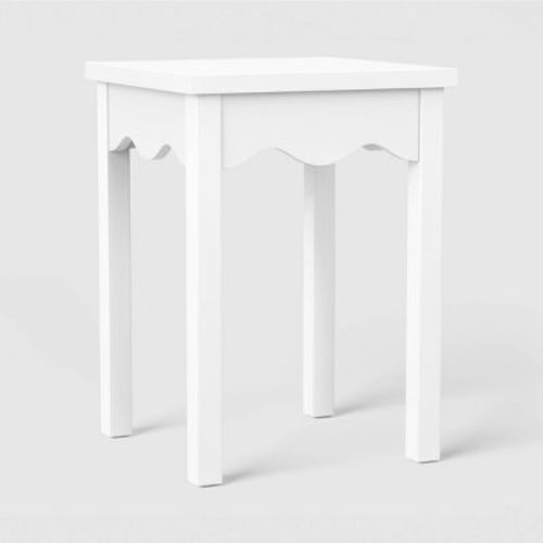 Wavy Scallop Side Table White - Assembly Required
