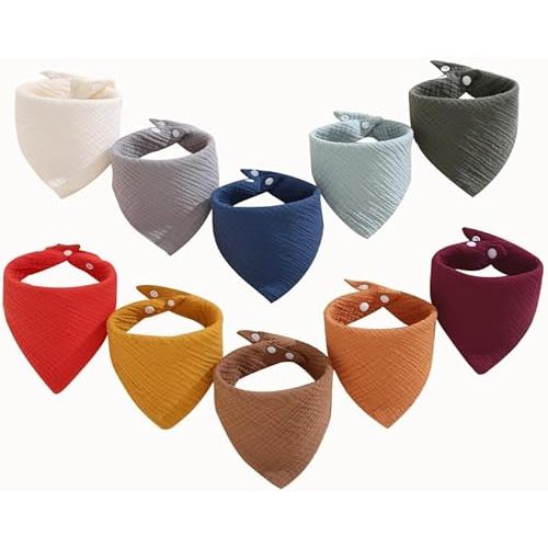 Muslin Bibs, 8 Pack Baby Bandana Drool Bibs,Extra Absorbent Soft Cotton,Baby Bib for Drooling and Teething