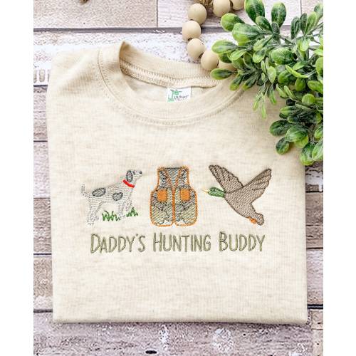 Boys Hunting Embroidered Shirt - Daddy's Hunting Buddy
