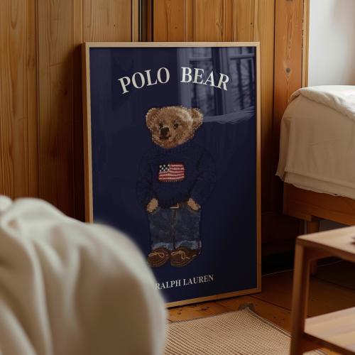 Polo Bear Nursery Print, Classic Style (Digital Download)