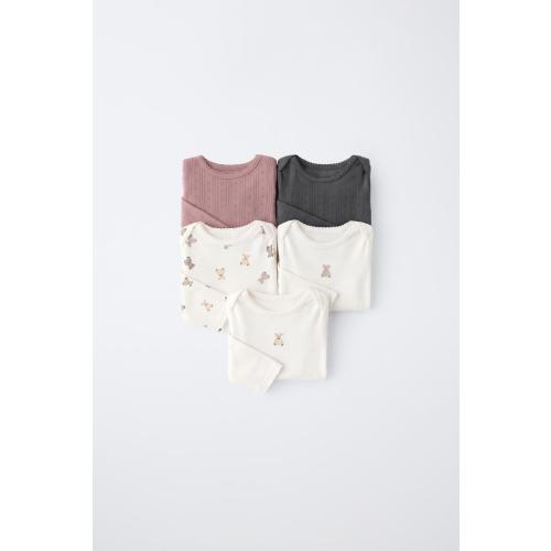 5-PACK BEAR BODYSUITS - Pink | ZARA United States