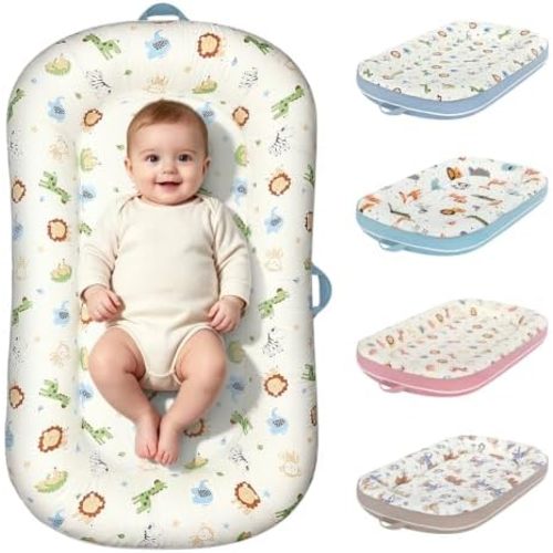 Baby Lounger for Newborn,Baby Support Cushion,Animal World Blue