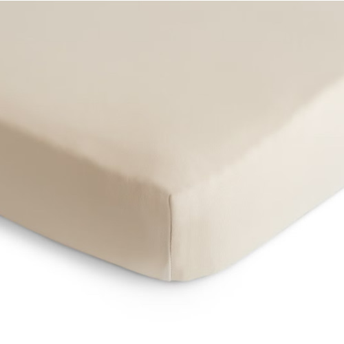mushie Stretchy & Soft Crib Sheet — Fog
