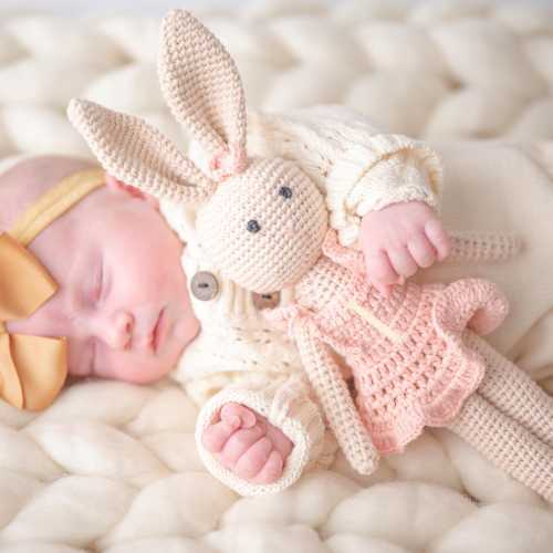 Personalized Crochet Doll, Embroidered Bunny, Monogrammed Baby Gift for Girls & Boys