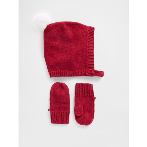 Baby & Toddler CashSoft Pom Hat & Mittens Set