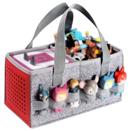 Carrying Case for Toniebox Starter Set and Tonies Figurines, Travel Felt Cloth Musical Toy Folding Bag for Toniebox 2 & Accessories,Red