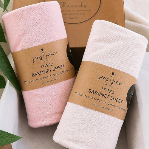 Fitted Sheets for Baby Delight Beside Me Dreamer Bassinet & Bedside Sleeper  (33 x 20 inch) – Muted Pink + Soft Pink (2 Pack)