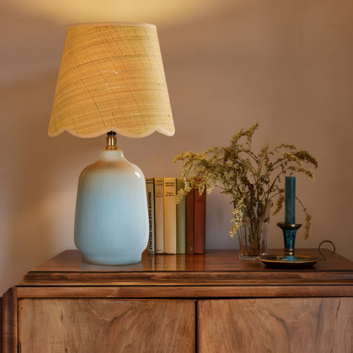 Dakota Fields Ceramic Table Lamp with Scallop Shade & Reviews | Wayfair