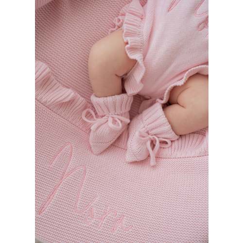 Knitted Booties | Strawberry Milk – Little and Fern