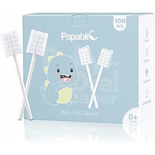 Papablic Baby Tongue Cleaner for Infant Oral Mouth, Disposable, 100 Pack