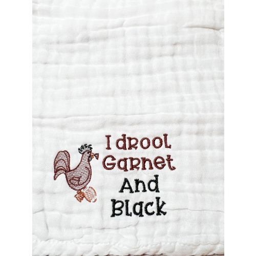 Gamecock Baby Burp Cloth Garnet and Black Baby Gift South Carolina Baby Shower Gift College Football Baby Embroidered Burp Cloth
