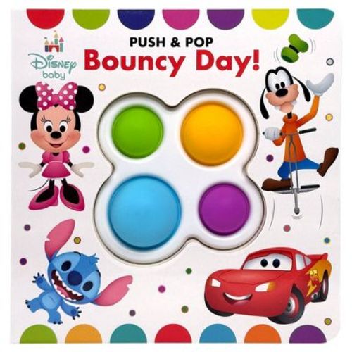 Disney Baby: Bouncy Day! Push & Pop - by Pi Kids (Board Book)